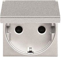 Розетка с заземлением без рамки ABB Niessen Zenit 1-м. 2 мод. крышка шторки N2288.1 PL серебро картинка